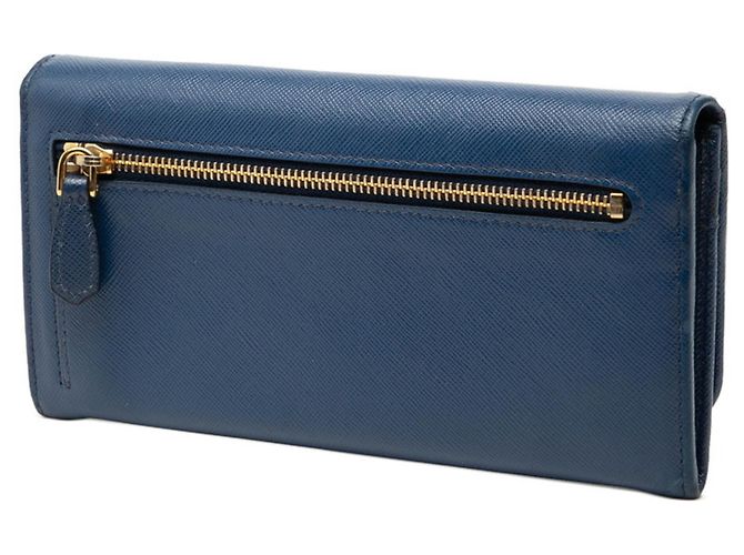 Prada Blue Saffiano Leather Bi-fold Long Wallet - view 2