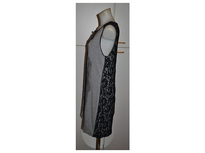 Abito Marc Cain in pizzo e jersey grigio con dettagli neri Nero - vista 2