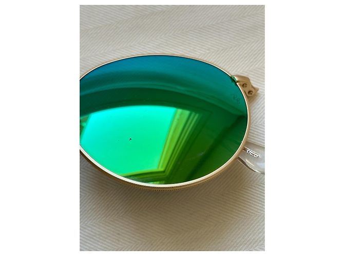 Ray-Ban Round Metal Gafas de Sol Polarizadas 112/P9 Verde Gold hardware - vista 4