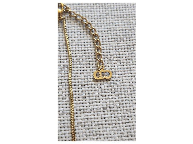 Collana Dior 'D' in metallo dorato e cristalli D'oro - vista 3