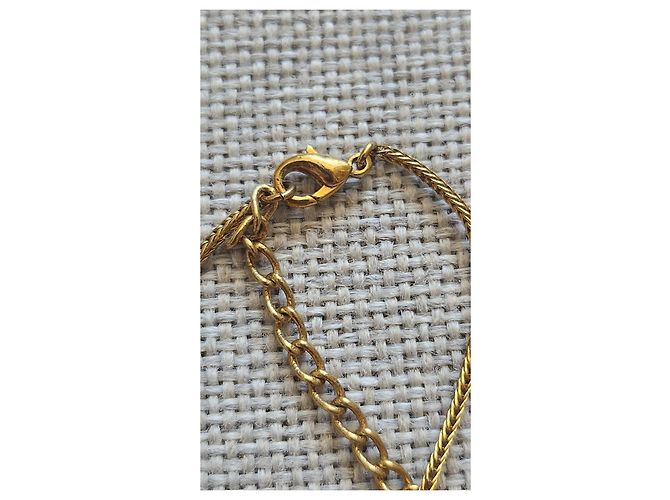 Collana Dior 'D' in metallo dorato e cristalli D'oro - vista 5