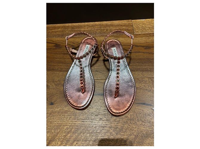 Aquazzura Sandali piatti decorati oro rosa Metallico - vista 7