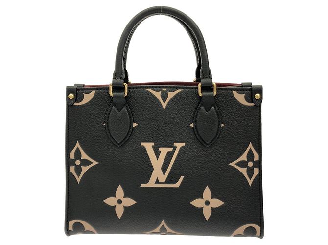 Borsa Louis Vuitton Bicolor Monogram Empreinte OnTheGo PM Nero Beige - vista 2