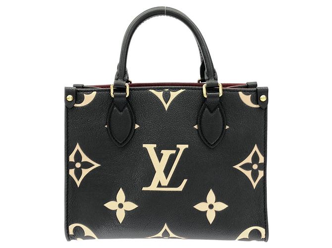 Borsa Louis Vuitton Bicolor Monogram Empreinte OnTheGo PM Nero Beige - vista 2