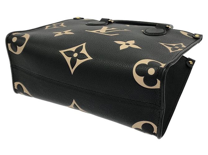 Borsa Louis Vuitton Bicolor Monogram Empreinte OnTheGo PM Nero Beige - vista 3