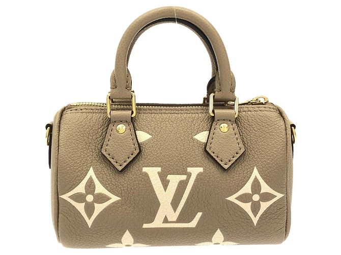Borsa Boston Louis Vuitton Bicolor Monogram Empreinte Nano Speedy Grigio Crudo - vista 2