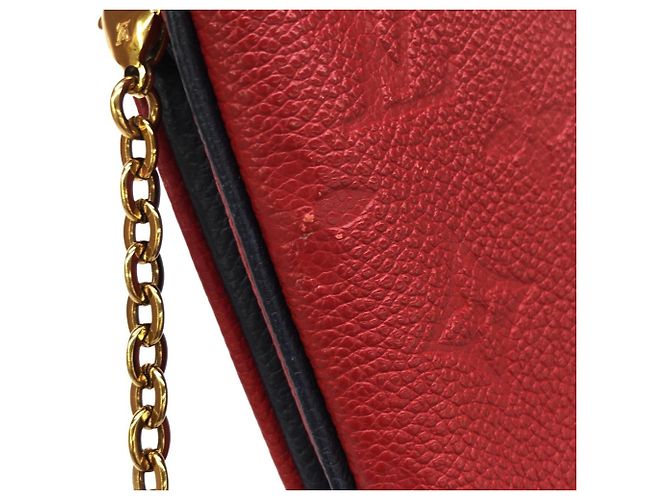 Louis Vuitton Monogram Empreinte Pochette Double Zip Rosso - vista 7