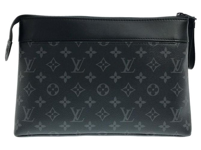 Louis Vuitton Monogram Eclipse Pochette Voyage Souple Nero - vista 2