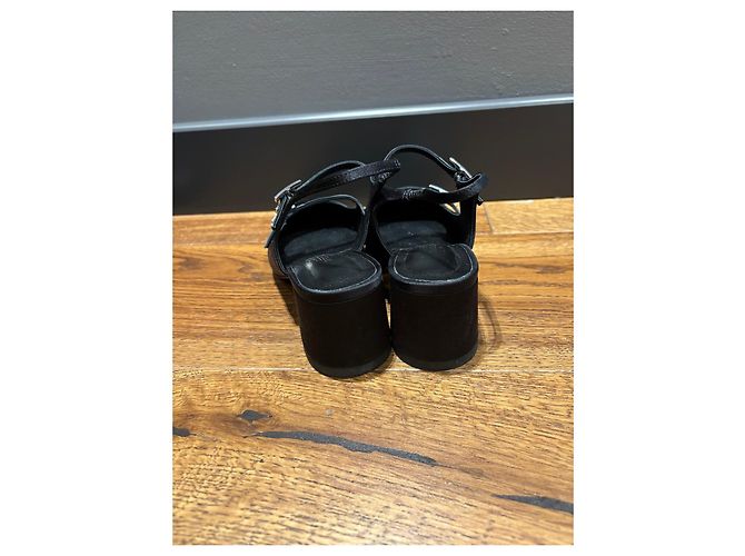 Hermès Jackie 50 Slingback in raso nero - vista 11