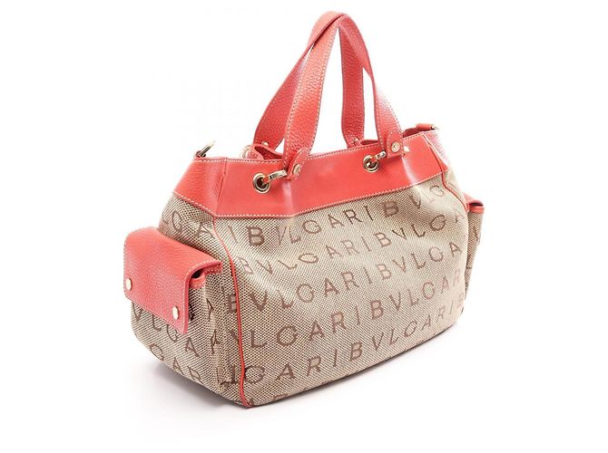 Bulgari Borsa Bvlgari BVLGARI Logo Mania Rosa Beige - vista 2