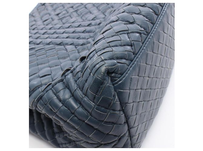 Borsa a tracolla in pelle Intrecciato blu navy Bottega Veneta - vista 10