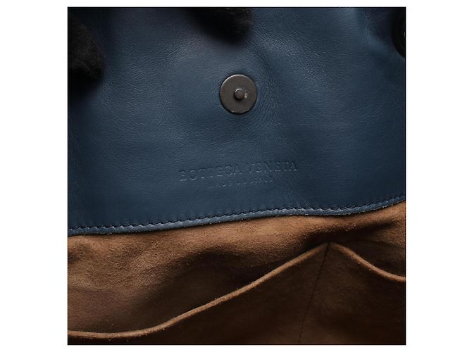 Borsa a tracolla in pelle Intrecciato blu navy Bottega Veneta - vista 4