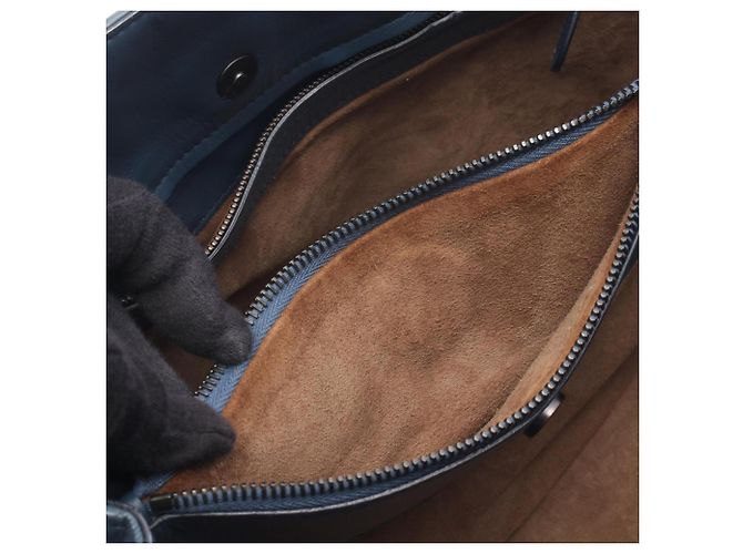 Borsa a tracolla in pelle Intrecciato blu navy Bottega Veneta - vista 6