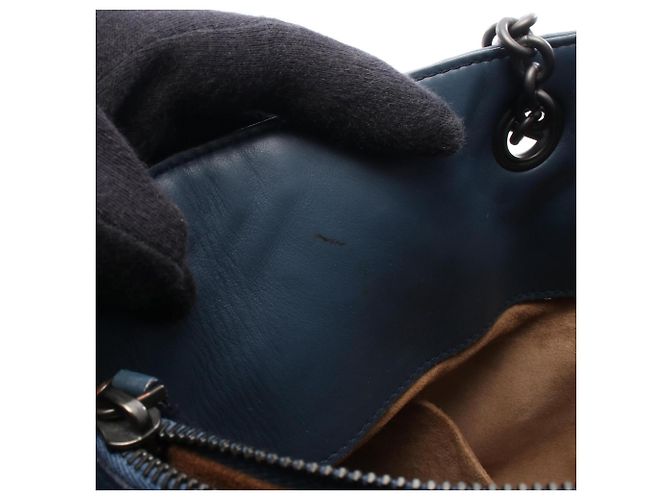 Borsa a tracolla in pelle Intrecciato blu navy Bottega Veneta - vista 7