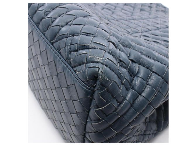 Borsa a tracolla in pelle Intrecciato blu navy Bottega Veneta - vista 9