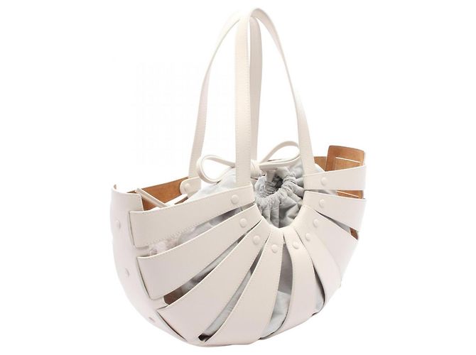 Bottega Veneta Borsa a tracolla The Shell Medium Bianco - vista 2