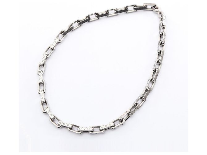 Collana Chain Monogram Louis Vuitton Argento - vista 2