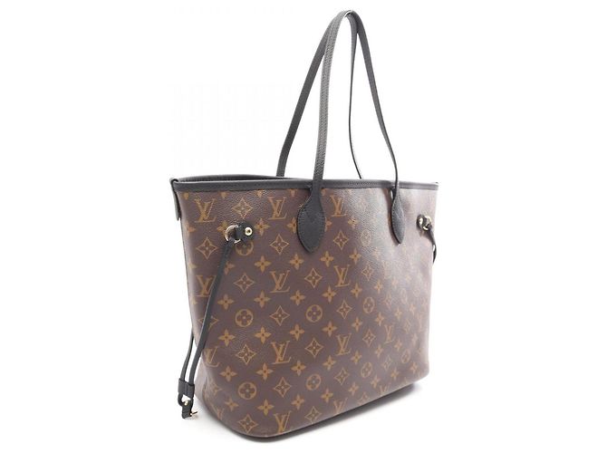 Borsa Tote Louis Vuitton Neverfull Inside Out MM Marrone Nero - vista 2