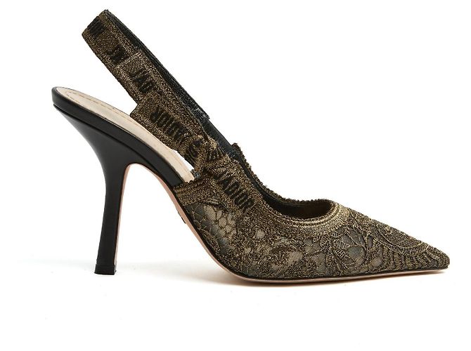 Christian Dior Escarpins J'Adior Slingback Brodés Or EU39 Doré - vue 2