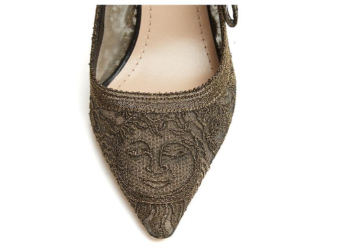 Christian Dior Escarpins J'Adior Slingback Brodés Or EU39 Doré - vue 4