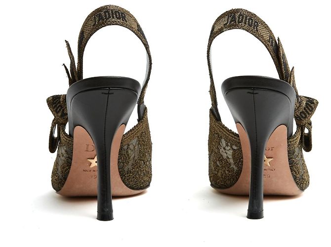 Christian Dior Escarpins J'Adior Slingback Brodés Or EU39 Doré - vue 5