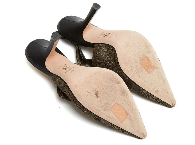 Christian Dior Escarpins J'Adior Slingback Brodés Or EU39 Doré - vue 6