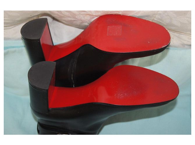 Christian Louboutin Stivaletti in Pelle Nera - vista 9