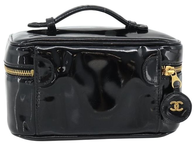 Chanel Vintage Timeless Beauty Case Patent Small Nero - vista 2
