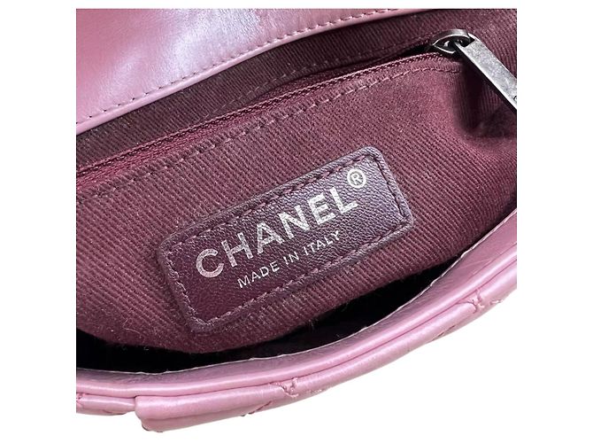 Chanel Mini Coco Flap in pelle trapuntata lucida Rosa - vista 12
