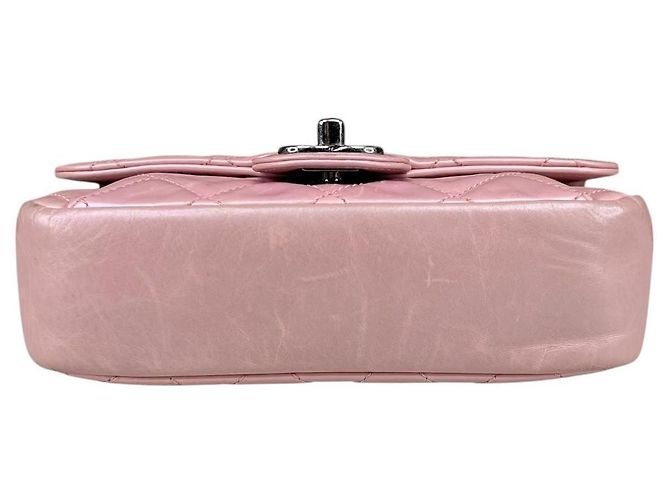 Chanel Mini Coco Flap in pelle trapuntata lucida Rosa - vista 14