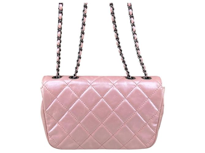 Chanel Mini Coco Flap in pelle trapuntata lucida Rosa - vista 15
