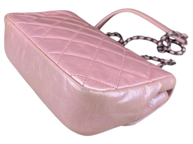 Chanel Mini Coco Flap in pelle trapuntata lucida Rosa - vista 4