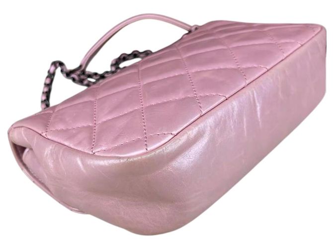 Chanel Mini Coco Flap in pelle trapuntata lucida Rosa - vista 6