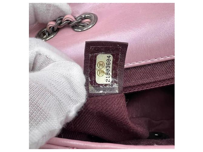 Chanel Mini Coco Flap in pelle trapuntata lucida Rosa - vista 9