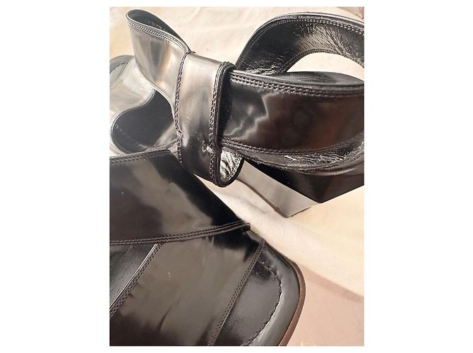 Sandali con zeppa Marc Jacobs in vernice nera Nero - vista 15