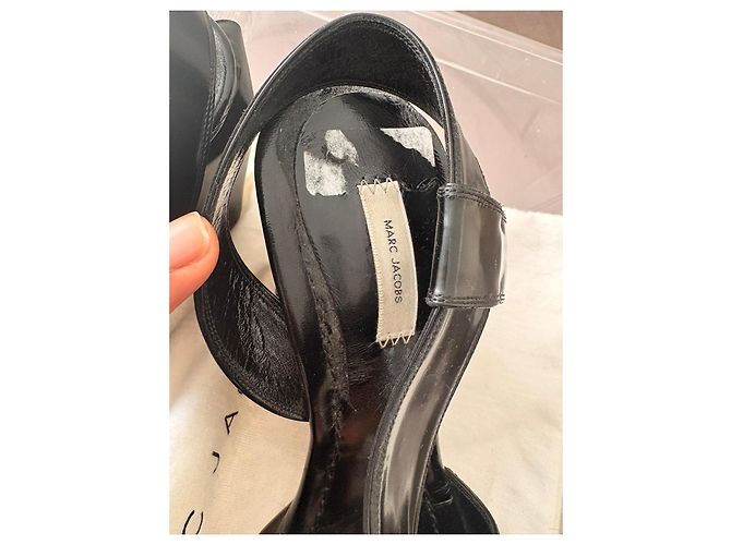 Sandali con zeppa Marc Jacobs in vernice nera Nero - vista 4