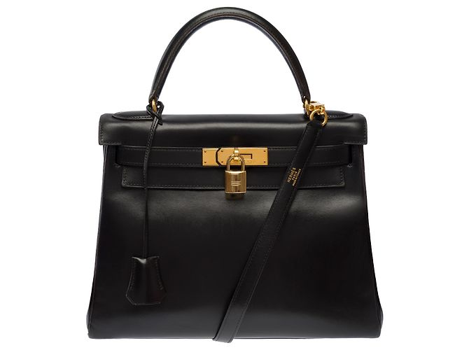 Hermès Borsa HERMES Kelly 28 in Pelle Nera - 103709 Nero - vista 3