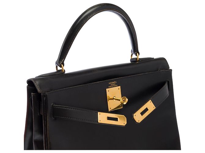 Hermès Borsa HERMES Kelly 28 in Pelle Nera - 103709 Nero - vista 7