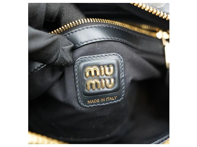 Borsa a mano Miu Miu Soft Calf Beau Nero - vista 8