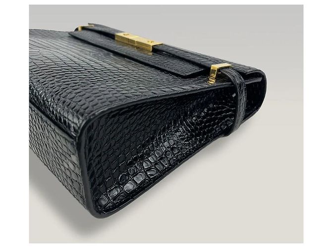 Borsa Manhattan Medium in pelle coccodrillo Saint Laurent Verde - vista 4