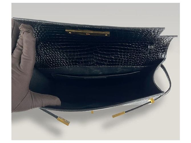 Borsa Manhattan Medium in pelle coccodrillo Saint Laurent Verde - vista 6