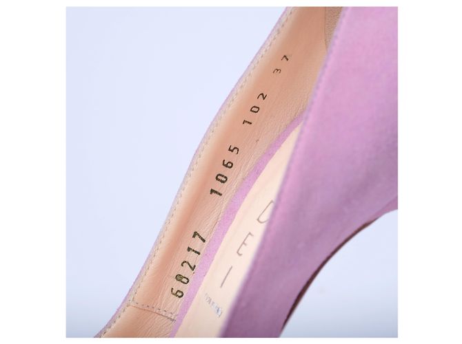 Autre Marque Décolleté con plateau peep toe in scamosciato rosa Casadei - vista 6