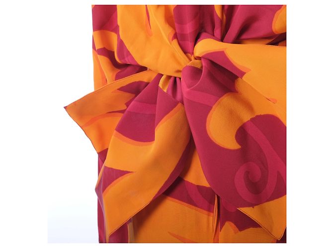 Gianfranco Ferré Barockprint-Seidenkleid mit Oversized-Schleife – '80s Mehrfarben - Ansicht 5