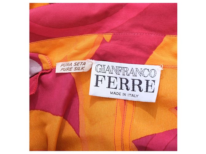 Gianfranco Ferré Barockprint-Seidenkleid mit Oversized-Schleife – '80s Mehrfarben - Ansicht 7