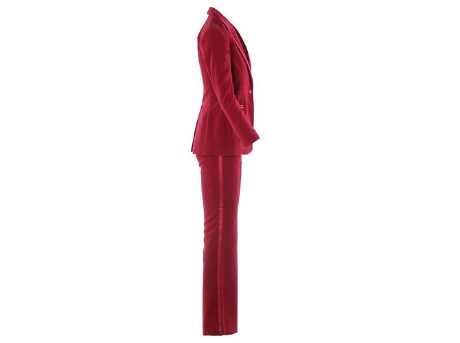 Completo pantalone in velluto di cotone rosso Gucci di Tom Ford - vista 3