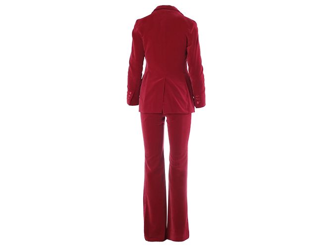 Completo pantalone in velluto di cotone rosso Gucci di Tom Ford - vista 4