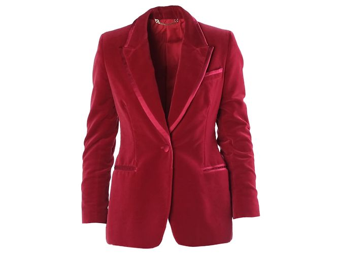 Completo pantalone in velluto di cotone rosso Gucci di Tom Ford - vista 5