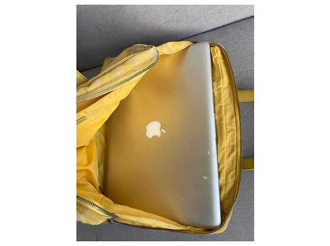 Borsa Tote Chanel in Tela Gialla Giallo - vista 3