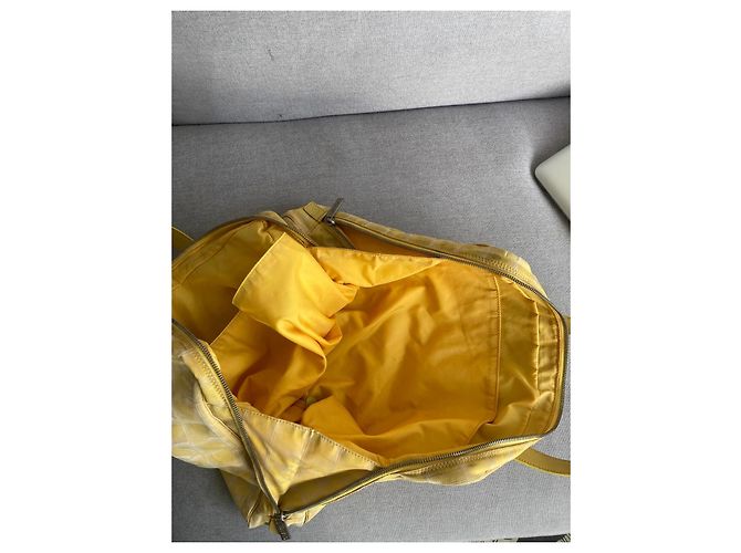 Borsa Tote Chanel in Tela Gialla Giallo - vista 5