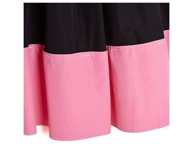 Marni Abito Bicolore Cruise 2019 in Popeline di Cotone Nero e Rosa - vista 4